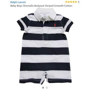 Ralph Lauren baby boy shortall’s cotton bodysuit